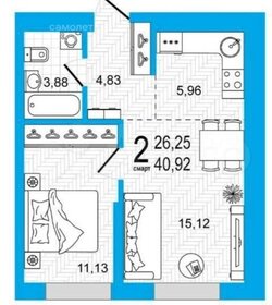 Квартира 40,9 м², 2-комнатная - изображение 5