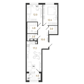 Квартира 61,4 м², 2-комнатная - изображение 1