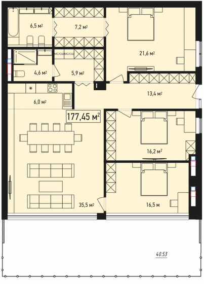 177,5 м², 4-комнатная квартира 39 900 000 ₽ - изображение 47