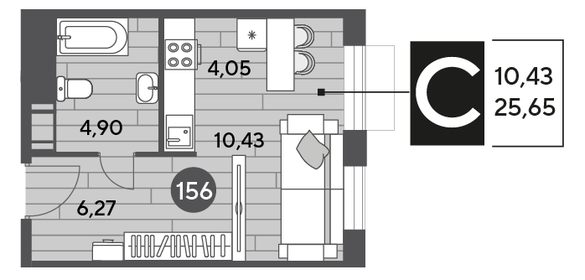 25,7 м², квартира-студия 5 222 340 ₽ - изображение 8