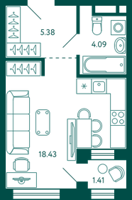 53,5 м², 2-комнатная квартира 4 890 000 ₽ - изображение 84