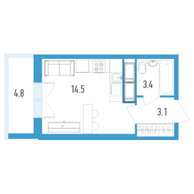 27,9 м², квартира-студия 6 200 000 ₽ - изображение 62