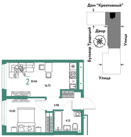 30,8 м², 2-комнатная квартира 3 450 000 ₽ - изображение 73