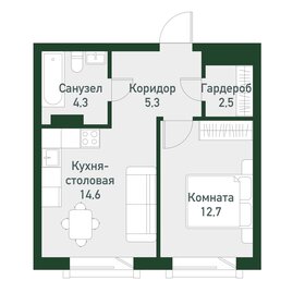 48,8 м², 1-комнатная квартира 4 400 000 ₽ - изображение 42