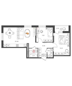 72,8 м², 2-комнатная квартира 6 200 000 ₽ - изображение 35