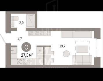 Квартира 27 м², студия - изображение 1