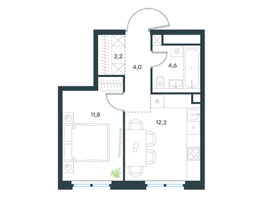 34,4 м², 1-комнатная квартира 14 390 427 ₽ - изображение 10