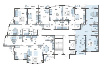 75 м², 2-комнатная квартира 12 360 000 ₽ - изображение 121