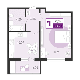 38 м², 1-комнатная квартира 3 400 000 ₽ - изображение 41