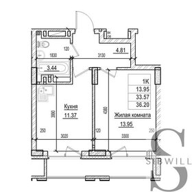 Квартира 33,4 м², 1-комнатная - изображение 1