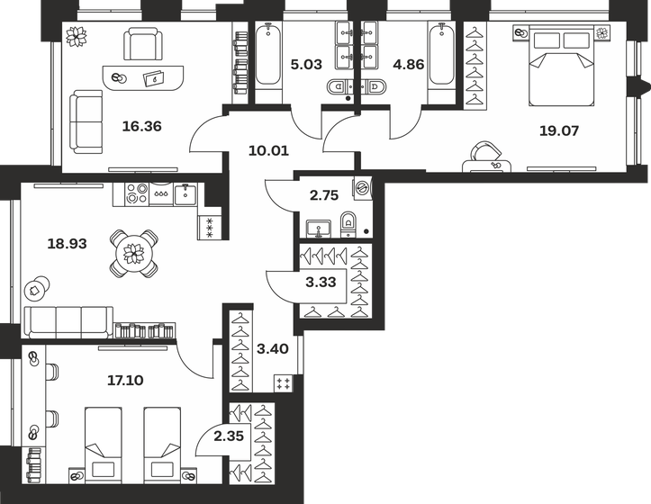 103,2 м², 3-комнатная квартира 19 090 150 ₽ - изображение 19