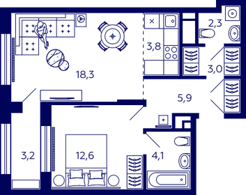 38 м², 1-комнатная квартира 5 150 000 ₽ - изображение 79