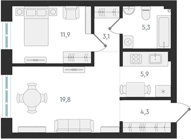 51 м², 2-комнатная квартира 7 000 000 ₽ - изображение 9