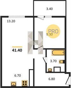 Квартира 41,4 м², 1-комнатная - изображение 1