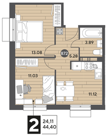 44,4 м², 2-комнатная квартира 7 317 120 ₽ - изображение 24
