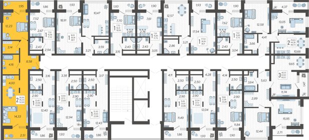 67,4 м², 2-комнатная квартира 18 900 000 ₽ - изображение 100