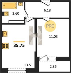 Квартира 35,8 м², 1-комнатная - изображение 1