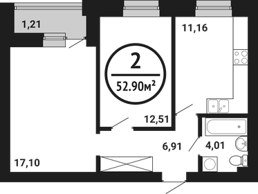 40 м², 2-комнатная квартира 6 480 000 ₽ - изображение 40