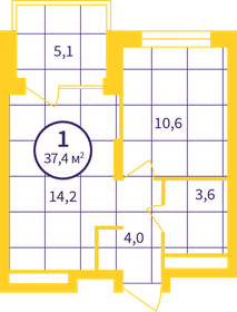 34 м², 1-комнатная квартира 4 650 000 ₽ - изображение 27