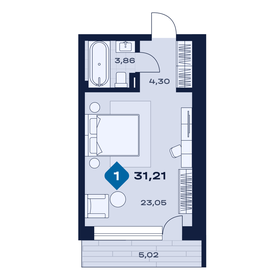 Квартира 31,2 м², 1-комнатные - изображение 1