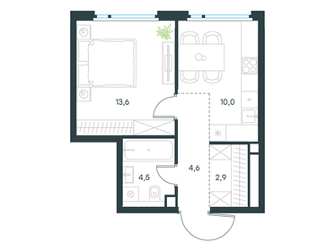 35,7 м², 1-комнатная квартира 17 123 152 ₽ - изображение 6