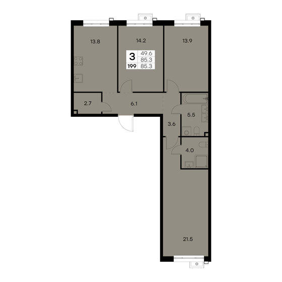85,3 м², 3-комнатная квартира 19 306 802 ₽ - изображение 41