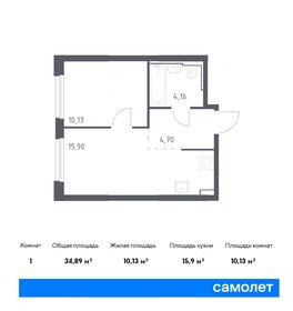 Квартира 34,9 м², 1-комнатная - изображение 1