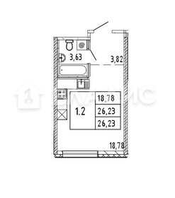 Квартира 26,2 м², студия - изображение 1