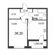 Квартира 36,2 м², 1-комнатная - изображение 3