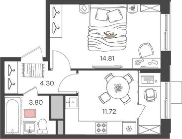 34,6 м², 2-комнатная квартира 3 636 150 ₽ - изображение 11