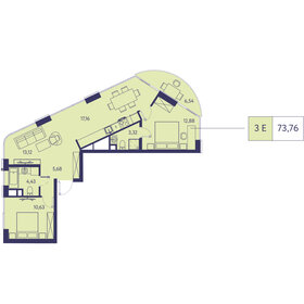 Квартира 73,8 м², 3-комнатная - изображение 1
