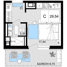 24,3 м², 1-комнатные апартаменты 2 500 000 ₽ - изображение 64