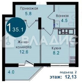 Квартира 35,6 м², 1-комнатная - изображение 1