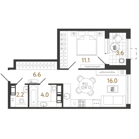 39,9 м², 1-комнатная квартира 13 612 583 ₽ - изображение 24