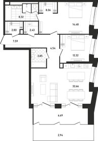 Квартира 106,6 м², 2-комнатная - изображение 1