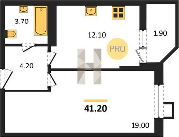 Квартира 41,2 м², 1-комнатная - изображение 1