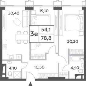 Квартира 78,8 м², 3-комнатная - изображение 1