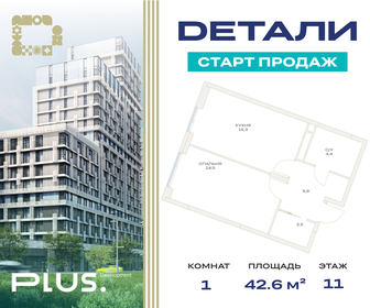 43,5 м², 1-комнатная квартира 8 907 262 ₽ - изображение 73