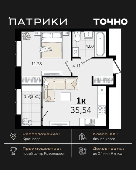 19 м², 1-комнатная квартира 1 500 000 ₽ - изображение 62