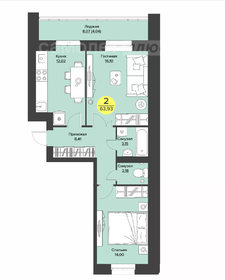 60 м², 2-комнатная квартира 7 500 000 ₽ - изображение 21