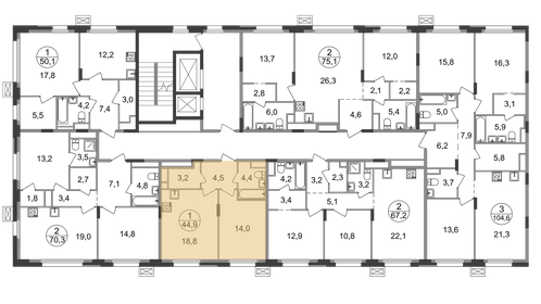 46 м², 1-комнатная квартира 11 698 064 ₽ - изображение 83