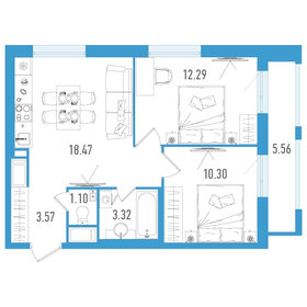 60,2 м², 2-комнатная квартира 9 200 000 ₽ - изображение 102