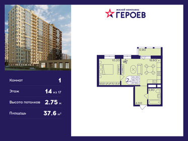 37,6 м², 1-комнатная квартира 6 666 480 ₽ - изображение 28