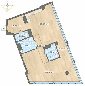 Квартира 126,1 м², 1-комнатные - изображение 1