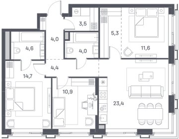 75 м², 3-комнатная квартира 38 000 000 ₽ - изображение 36