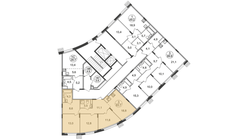 85,7 м², 3-комнатная квартира 17 557 596 ₽ - изображение 35