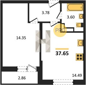 Квартира 37,7 м², 1-комнатная - изображение 1