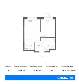 32,5 м², 2-комнатная квартира 7 000 000 ₽ - изображение 100