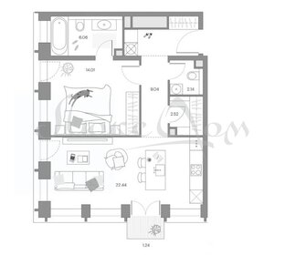 Квартира 57,5 м², 2-комнатная - изображение 1