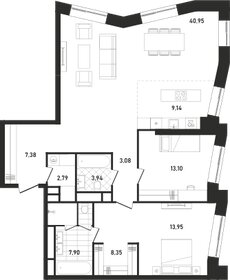 Квартира 110,6 м², 2-комнатная - изображение 1
